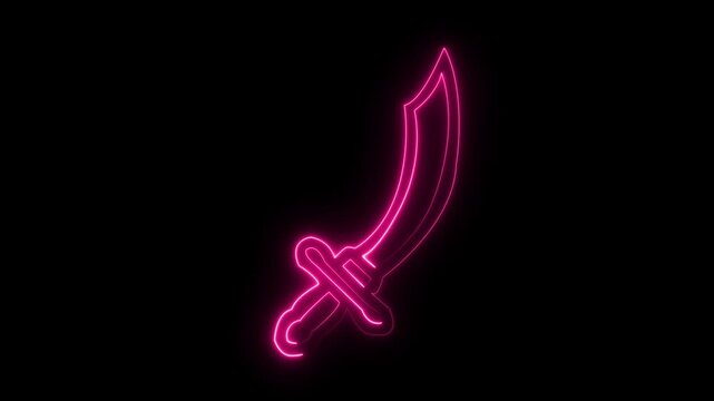  RED Neon Human Digestive System Stomach Anatomy BLEO Animation. Glowing neon line Human stomach icon ,Neon Human Digestive System Stomach Anatomy Animation 4k video