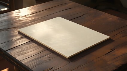 Simple Blank Card on Dark Wooden Surface