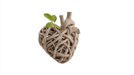 Love for nature and the planet shown with a woven, living heart concept