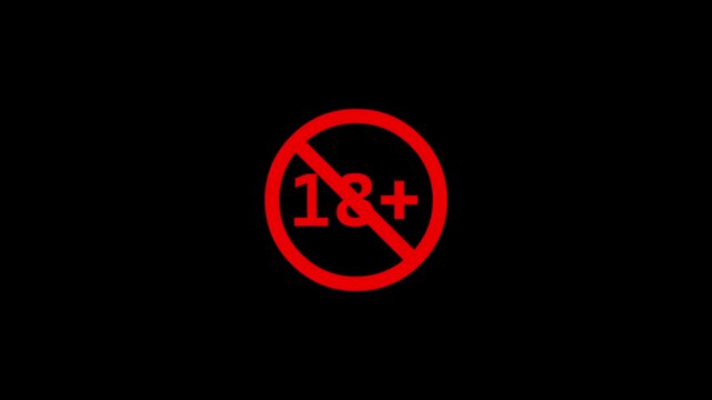 Not allowed 18 plus warning icon with animation
Ideal for restriction, adult content, or ui alerts