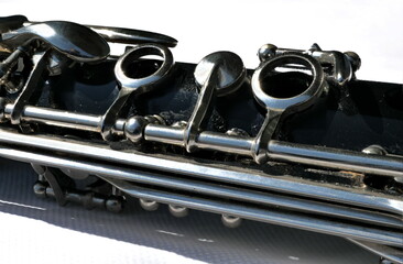 Clarinet in Bb, close up.