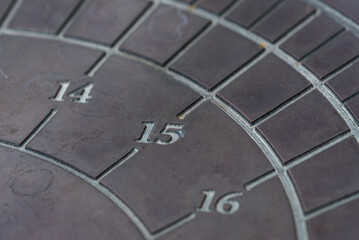 SUNDIAL - A horizontal dial with the triangular blade