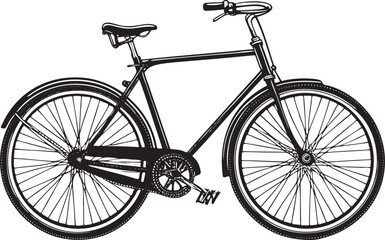 Vintage bicycle with black frame and spokes vector