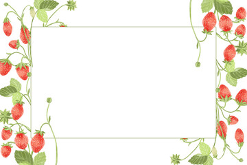 Watercolor strawberry design for book pages, scrapbooking, websites, packaging.