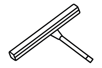 Outlined window squeegee tool illustration for cleaning glass surfaces and tile walls, simple design