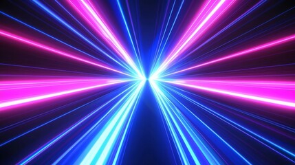 Modern 3D Abstract Composition with Neon Colors