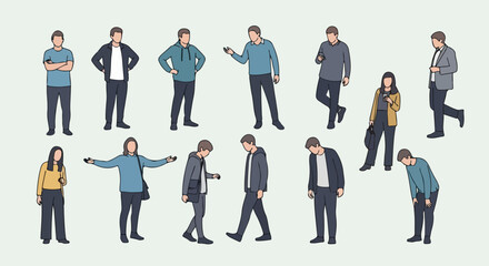 Businesspeople Collection of People Using Technology and Communicating