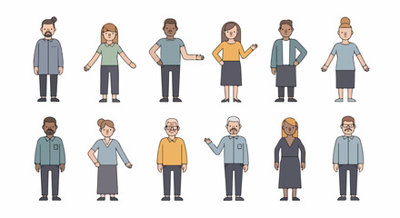 Diverse group of people standing in casual attire