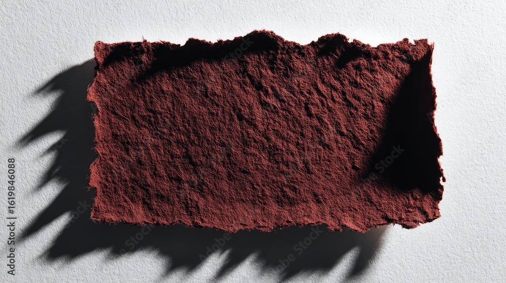 Poster textured reddish-brown abstract shape with shadow