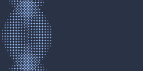 Stars Modern Halftone Geometry Pattern Vector Smooth Camber Border Blue Abstract Background. Checkered Faded Particles Curve Line Subtle Texture. Half Tone Contrast Graphic Minimalist