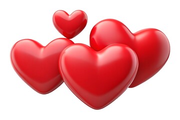 Shiny red hearts cluster love romance