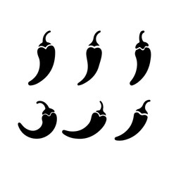 chili illustration set. green chili stylized  icons and label. hot chili peppers
