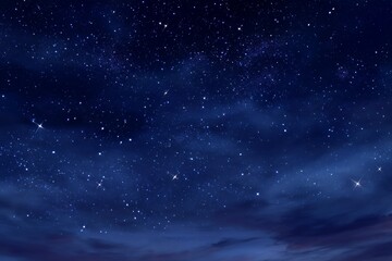 Star-filled dark blue night sky symbolizing the vastness of space and evoking a sense of wonder, mystery, and beauty, captured in a serene and expansive cosmic atmosphere with minimal light