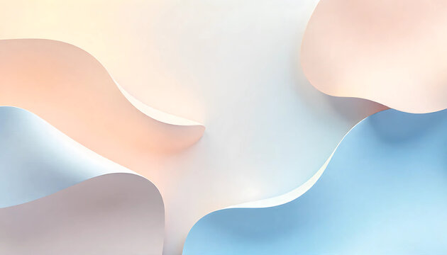 abstract blue wave background, Abstract 3D Composition with Soft, Fluid Shapes