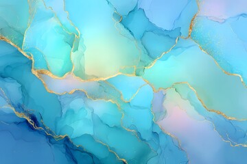 Abstract art design with blended teal and pastel hues.