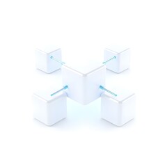 Obraz premium 3d render of a cube on white background