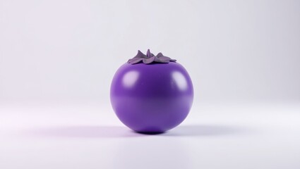 Isolated vibrant purple sphere fruit illustration.