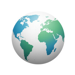 Fototapeta premium Global Map: A Simplified World Illustration Isolated on Transparent Background