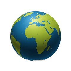 Naklejka premium Global Earth: A Vibrant Planet Illustration Isolated on Transparent Background