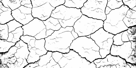 Black and white texture of cracked and abstract grunge texture effect old concrete faded wall dry surface patterns background.
