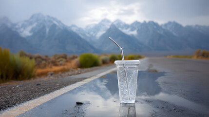 Solitary Cup by the Mountain Road