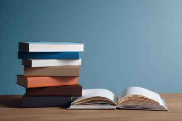 Study and education still life with books on a table
