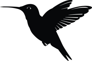 Hummingbird silhouette flying bird vector art