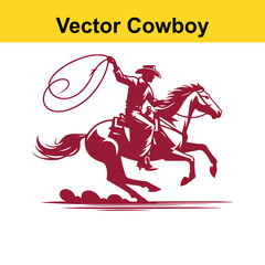 Fototapeta premium Vintage Western Cowboy Vector Illustration – Dynamic Rodeo Horse Design in Monochrome. 