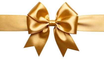 Golden satin ribbon bow