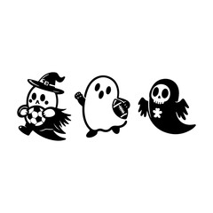 Fototapeta premium Hallloween ghost play with football 