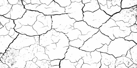 Black and white texture of cracked and abstract grunge texture effect old concrete faded wall dry surface patterns background.
