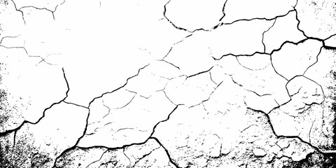 Black and white texture of cracked and abstract grunge texture effect old concrete faded wall dry surface patterns background.

