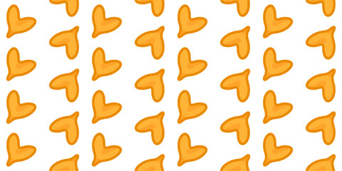 Seamless Orange Autumn Leaf Pattern. Cartoon orange leaves arranged in a seamless pattern. Flat illustration on white background.