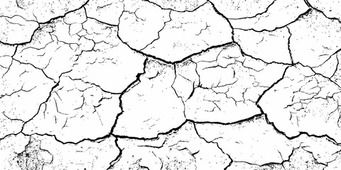 Black and white texture of cracked and abstract grunge texture effect old concrete faded wall dry surface patterns background.
