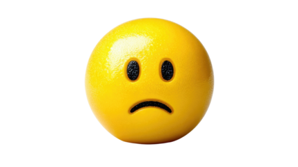A lemon depicted with a sad face expression illustrating emotions and human-like features in a whimsical and creative representation of fruit and feelings.