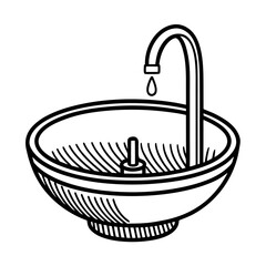 vector illustration of a kitchen sink