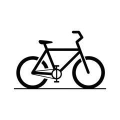 Simple Bicycle Silhouette Icon for Cycling, Transport, and Recreation