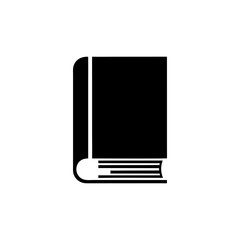 Closed Book Silhouette Icon for Knowledge, Education, and Reading