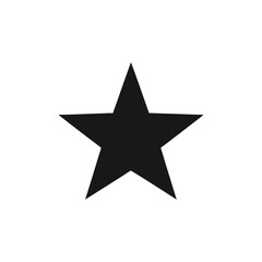 Simple Five-Pointed Star Icon for Rating, Favorite, or Quality Symbol