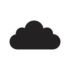 Simple Cloud Silhouette Icon for Weather, Sky, and Digital Storage