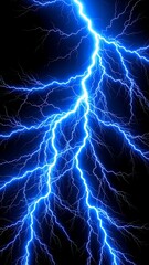 Powerful blue lightning bolt