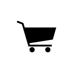 Simple Shopping Cart Icon Silhouette for E-commerce and Retail