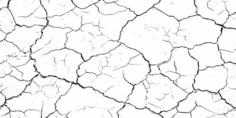 Black and white texture of cracked and abstract grunge texture effect old concrete faded wall dry surface patterns background.
