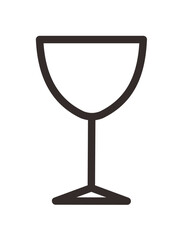 Simple graphic illustration of a wine glass, depicted with clean lines, isolated.