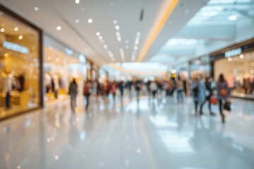 Blurred view of a bustling shopping mall interior (5)