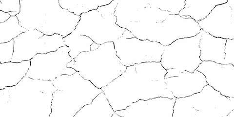 Black and white texture of cracked and abstract grunge texture effect old concrete faded wall dry surface patterns background.
