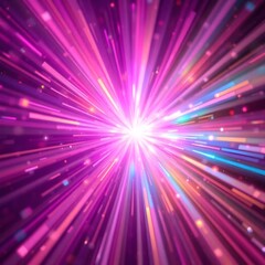 Fototapeta premium Celestial Finale: Burst of Pink/Blue/Yellow Cosmic Aura Fading into Starry Galaxy - Ultra-Detailed Particle Depth with Nebula Gradient