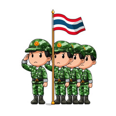 Two soldiers standing together holding a flag, symbolizing unity and strength in the face of adversity, representing the commitment and sacrifices of the armed forces.