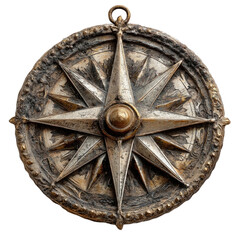 A detailed view of a classic compass resting on a solid black background, symbolizing navigation, exploration, and adventure in the great outdoors.