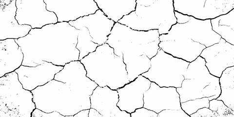 Black and white texture of cracked and abstract grunge texture effect old concrete faded wall dry surface patterns background.
